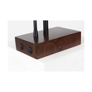 Aplică Britop Sonar 5732976 E27 cu lampă LED pentru citit, fag în culoarea nucului, abajur negru 22 cm small 1