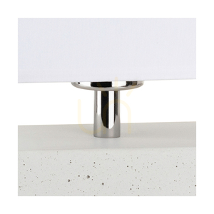 Lampă de masă dublă „Strong”, 1xE27, Max. 25 W, beton alb/cablu din PVC negru/abat-jour alb, 22 cm small 1