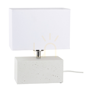Lampă de masă dublă „Strong”, 1xE27, Max. 25 W, beton alb/cablu din PVC negru/abat-jour alb, 22 cm small 0