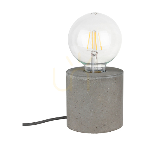 Verifica Lampă de masă rotundă „Strong”, 1xE27, Max. 25 W, cablu din PVC gri beton/negru, Ø 10 cm