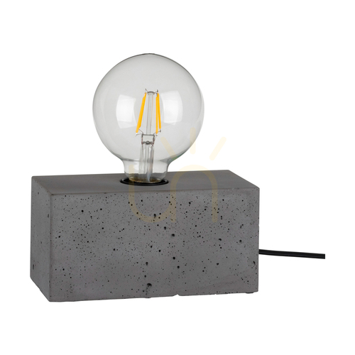 Verifica Lampă de masă dublă „Strong”, 1xE27, Max. 25 W, gri beton/negru, cablu din PVC de 18 cm