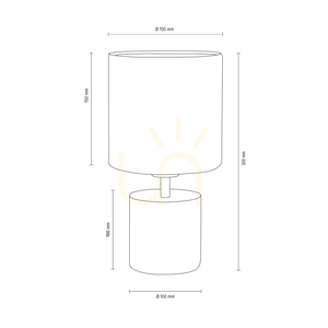 Lampă de masă rotundă „Strong”, 1xE27, Max. 25 W, beton alb/cablu din PVC negru/abat-jour alb, Ø 15 cm small 2