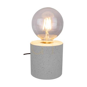 Lampă de masă rotundă „Strong”, 1xE27, Max. 25 W, beton alb/cablu din PVC negru, Ø 10 cm small 2