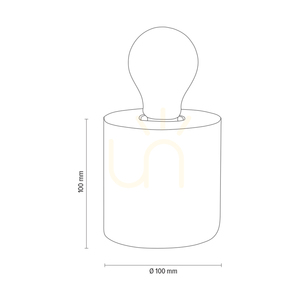 Lampă de masă rotundă „Strong”, 1xE27, Max. 25 W, beton alb/cablu din PVC negru, Ø 10 cm small 4