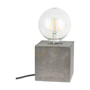 Lampă de masă pătrată „Strong”, 1xE27, Max. 25 W, gri beton/negru, cablu din PVC de 10 cm small 0
