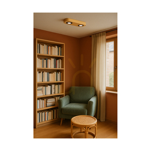 Lampa de tavan Sunniva, include 2 LED-uri de 3000K și 5W, pin vopsit în maro / metal negru, 29 cm small 2