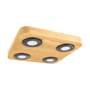 Lampa de tavan Sunniva, include 4 LED-uri de 3000K și 5W, pin vopsit în maro / metal negru, 26 cm small 0