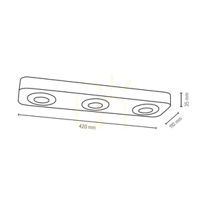 Lampa de tavan Sunniva, include 3 LED-uri de 3000K și 5W, lemn de fag și nuc / metal satinat, 42 cm small 2