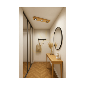 Lampa de tavan Sunniva, include 3 LED-uri de 3000K și 5W, pin vopsit în maro / metal negru, 42 cm small 2