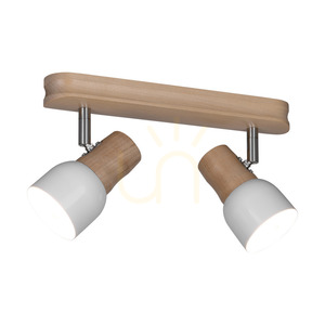Lampa de tavan Svantje, 2xE14, Max. 40 W, mesteacăn/metal cromat/abat-jour din metal alb, 29 cm small 1