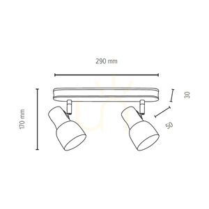 Lampa de tavan Svantje, 2xE14, Max. 40 W, mesteacăn/metal cromat/abat-jour din metal alb, 29 cm small 3