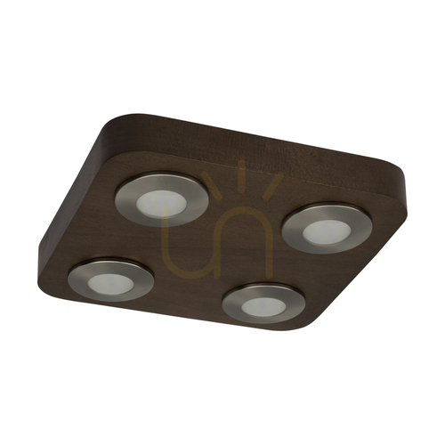 Verifica Lampa de tavan Sunniva, include 4 LED-uri de 3000K și 5W, lemn de fag și nuc / metal satinat, 26 cm