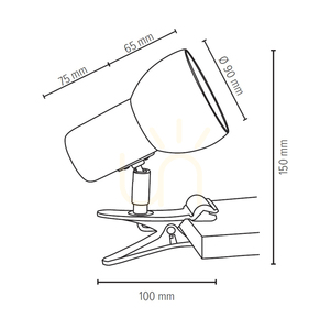 Lampa cu prindere prin clemă Svenda, 1xE27, Max. 60 W, stejar uleiat/metal cromat/abat-jour din metal alb, 14 cm small 2