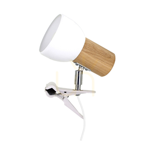Lampa cu prindere prin clemă Svenda, 1xE27, Max. 60 W, stejar uleiat/metal cromat/abat-jour din metal alb, 14 cm small 0