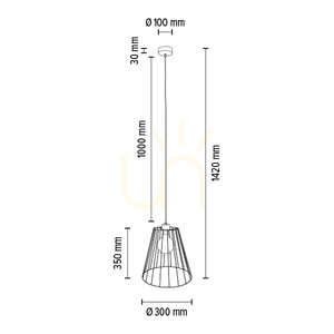 Lampă suspendată „Swan”, 1xE27, Max. 60 W, metal negru/cablu din PVC negru/abat-jour din metal negru, Ø 30 cm small 2