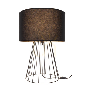 Lampa de masă „Swan”, 1xE27, Max. 60 W, metal negru/cablu din PVC negru/abat-jour negru, Ø 40 cm small 1