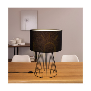 Lampa de masă „Swan”, 1xE27, Max. 60 W, metal negru/cablu din PVC negru/abat-jour negru, Ø 40 cm small 3