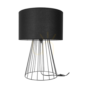 Lampa de masă „Swan”, 1xE27, Max. 60 W, metal negru/cablu din PVC negru/abat-jour negru, Ø 40 cm small 0