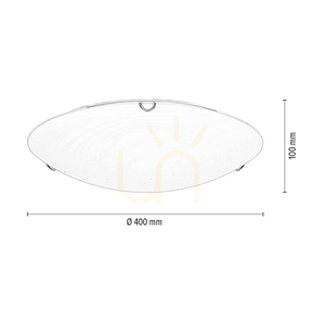 Lampa de tavan Sydney, include 1 bec LED de 2700K și 18W, corp metalic cromat/abat-jour din sticlă albă, Ø40 cm small 5