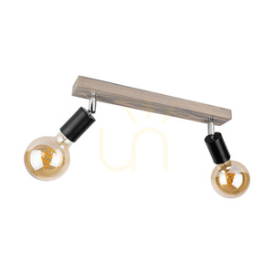 Lampa de tavan Takada, 2xE27, Max. 25 W, pin vopsit în gri / metal negru, 40 cm small 0