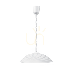 Lampa suspendată Sydney, 1xE27, Max. 60 W, plastic alb/abat-jour din sticlă albă, Ø 35 cm small 0