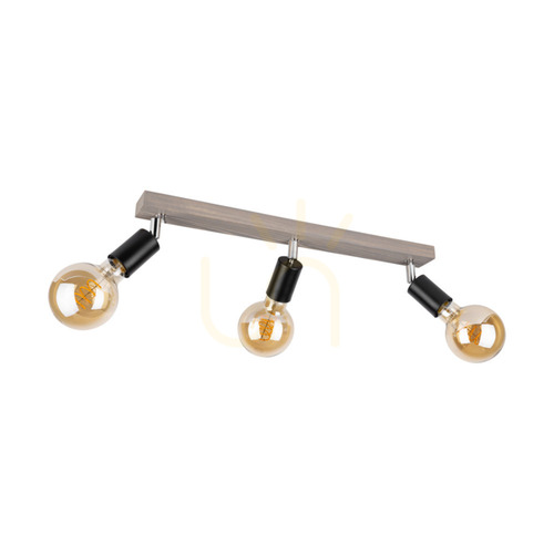 Verifica Lampă de tavan Takada, 3xE27, Max. 25 W, pin vopsit în gri / metal negru, 55 cm