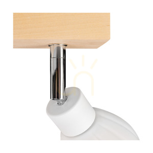 Lampa de tavan Talea, include 2 becuri LED G9 (max.. 3 W), mesteacăn/metal alb/abat-jour din sticlă albă, 39 cm small 2