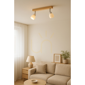 Lampa de tavan Talea, include 2 becuri LED G9 (max.. 3 W), mesteacăn/metal alb/abat-jour din sticlă albă, 39 cm small 3