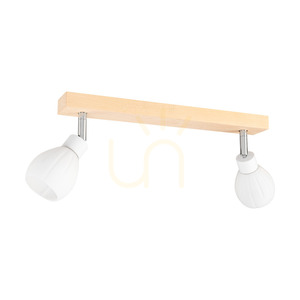 Lampa de tavan Talea, include 2 becuri LED G9 (max.. 3 W), mesteacăn/metal alb/abat-jour din sticlă albă, 39 cm small 0