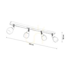 Lampa de tavan Talea Incl. 4xG9 LED, maxim. 3 W, mesteacăn/metal alb/abat-jour din sticlă albă, 78 cm small 4