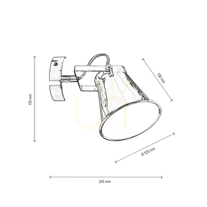 Aplică de perete Tekla, 1xE27, Max. 60 W, metal cromat, 17 cm small 3