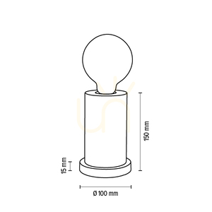 Lampa de masă Tasse, 1xE27, Max. 25 W, lemn de fag alb, cablu din PVC transparent, Ø 10 cm small 3