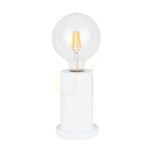 Verifica Lampa de masă Tasse, 1xE27, Max. 25 W, lemn de fag alb, cablu din PVC transparent, Ø 10 cm