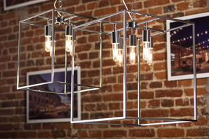 Lampa suspendată Telaio, 5xE27, Max. 60 W, metal cromat/sticlă transparentă, 35,5 cm small 1