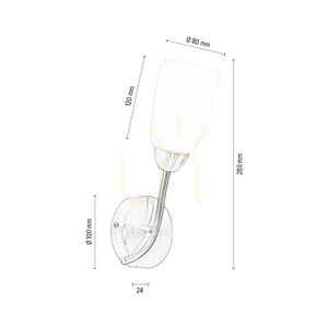 Aplică de perete Terni, 1xE14, Max. 40 W, metal grafit/abat-jour din sticlă albă, 17 cm small 2