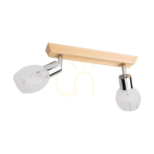 Verifica Lampa de tavan Tessa, 2xE14, Max. 40 W, mesteacăn/metal satinat/abat-jour din sticlă albă-transparentă, 39 cm