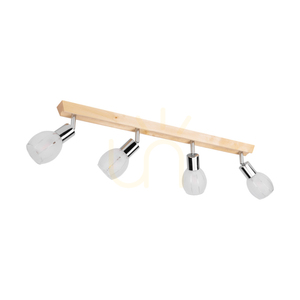 Lampa de tavan Tessa, 4xE14, Max. 40 W, mesteacăn/metal satinat/abat-jour din sticlă albă-transparentă, 78 cm small 0