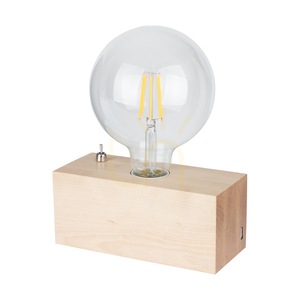 Lampa de masă Theo, 1xE27, Max. 25 W, mesteacăn/negru, cablu din PVC cu încărcător USB integrat, 18 cm small 0