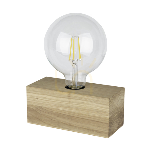 Verifica Lampa de masă Theo, 1xE27, Max. 25 W, stejar uleiat/negru, cablu din PVC de 18 cm