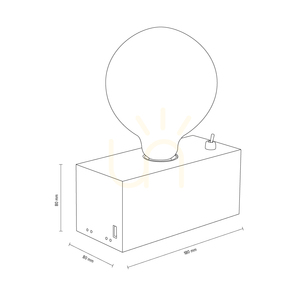 Lampa de masă Theo, 1xE27, Max. 25 W, stejar uleiat/negru, cablu din PVC cu încărcător USB integrat, 18 cm small 2