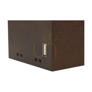 Lampa de masă Theo, 1xE27, Max. 25 W, lemn de fag și nuc, cablu din PVC negru cu încărcător USB integrat, 18 cm small 2