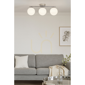 Lampa de tavan Tilo, 3xE14, Max. 25 W, metal cromat/abat-jour din sticlă albă, 54 cm small 3