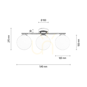 Lampa de tavan Tilo, 3xE14, Max. 25 W, metal cromat/abat-jour din sticlă albă, 54 cm small 4