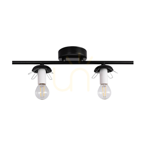 Lampa de tavan Tilo, 4xE14, Max. 25 W, metal negru/abat-jour din sticlă albă, 77 cm small 2
