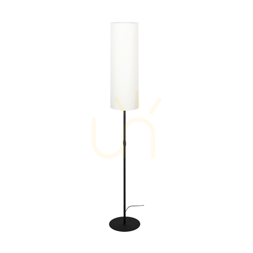 Verifica Lampa de podea Tina, 1xE27, Max. 60 W, metal negru/cablu din PVC negru/abat-jour alb, Ø 25 cm
