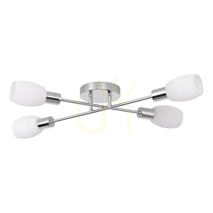 Lampa de tavan Tosca, 4xE14, Max. 40 W, metal cromat/abat-jour din sticlă albă, 67 cm small 0