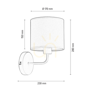 Aplică de perete Tomi 1xE27 Max. Lampă de 40 W, corp metalic alb / abajur alb, 23 cm small 3