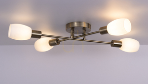 Lampa de tavan Tosca, 4xE14, Max. 40 W, patină metalică/alb, abajur din sticlă, 67 cm small 3