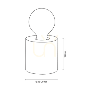 Lampa de masă Trabo, 1xE27, Max. 25 W, pin vopsit în gri, cablu din PVC negru, Ø 8–12 cm small 4