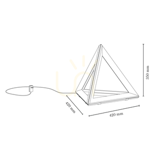 Lampa de masă Trigonon, 1xLED, 3000K, 27W, lemn de fag și nuc, cablu din PVC negru, 42 cm small 3